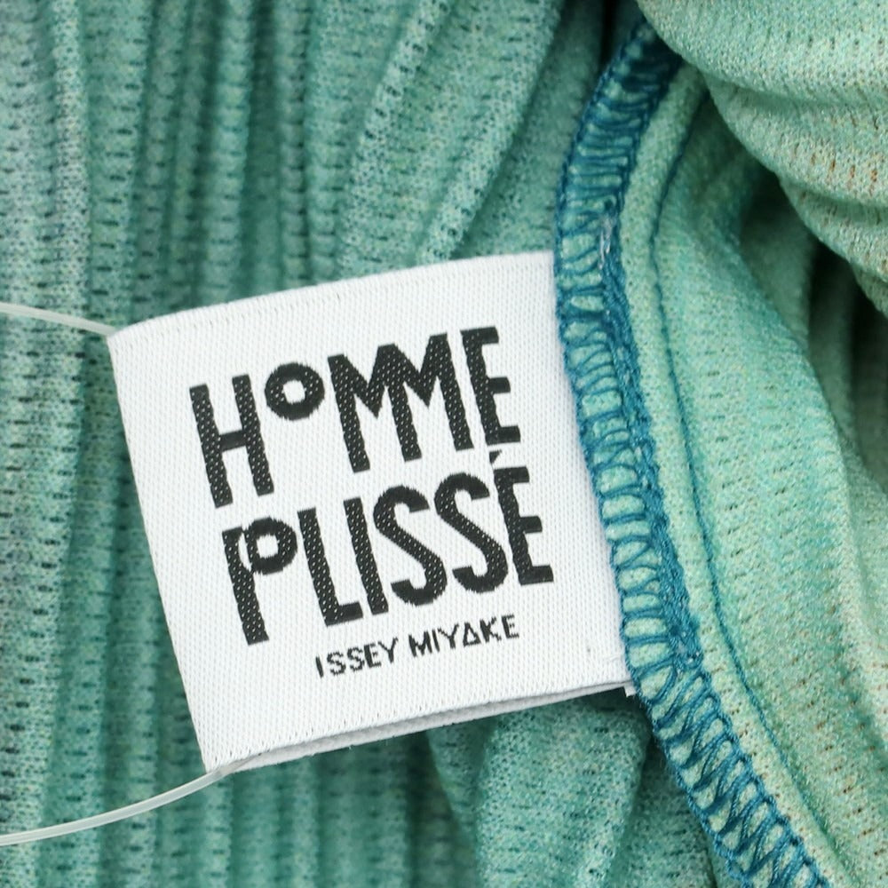 【中古】オム プリッセ イッセイミヤケ HOMME PLISSE ISSEY MIYAKE 2025年秋冬 ポリエステル系 プリーツ 半袖トップ グリーンxオレンジ【 表記なし（L位） 】【 状態ランクA 】【 メンズ 】