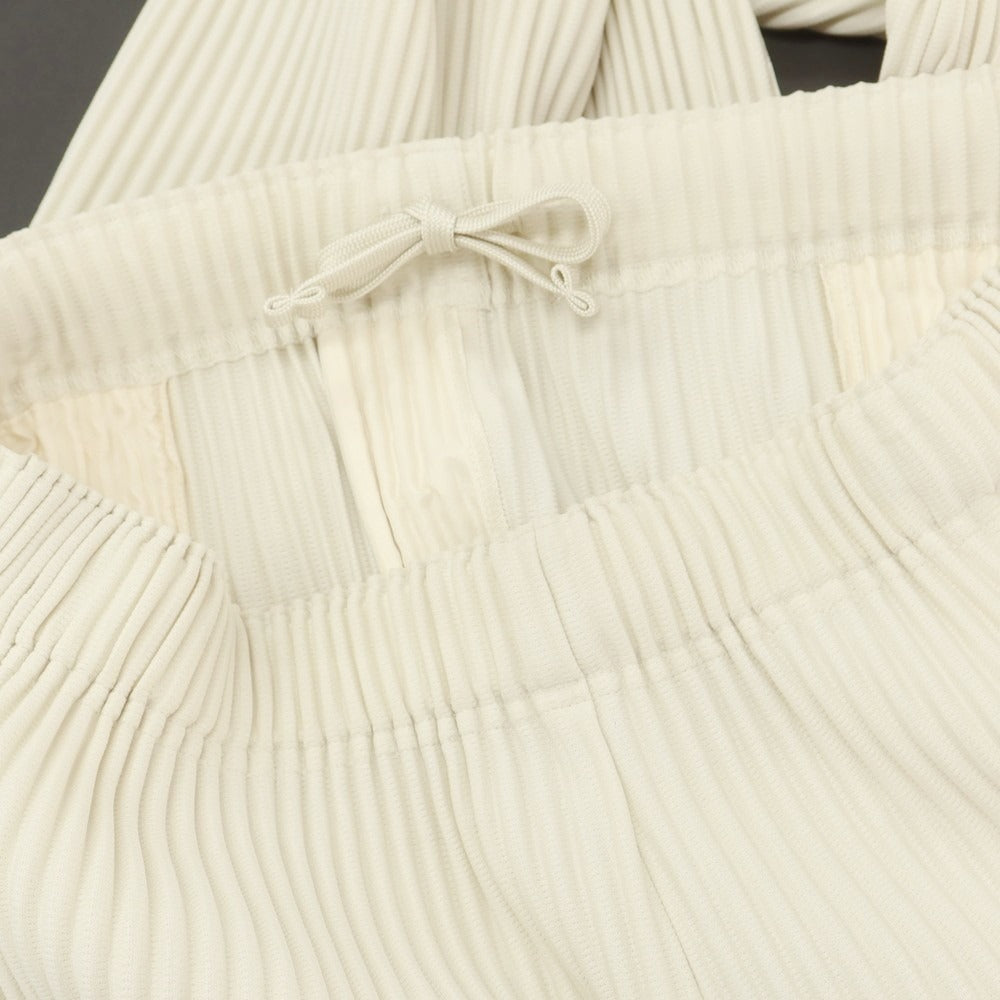 【中古】オム プリッセ イッセイミヤケ HOMME PLISSE ISSEY MIYAKE 2025年秋冬 ポリエステル系 プリーツ イージーパンツ オフホワイト【 表記なし（L位） 】【 状態ランクB 】【 メンズ 】