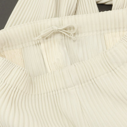 【中古】オム プリッセ イッセイミヤケ HOMME PLISSE ISSEY MIYAKE 2025年秋冬 ポリエステル系 プリーツ イージーパンツ オフホワイト【 表記なし（L位） 】【 状態ランクB 】【 メンズ 】