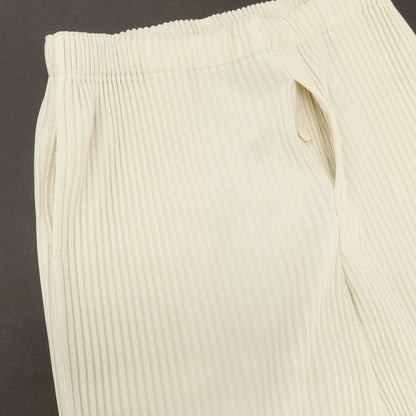 【中古】オム プリッセ イッセイミヤケ HOMME PLISSE ISSEY MIYAKE 2025年秋冬 ポリエステル系 プリーツ イージーパンツ オフホワイト【 表記なし（L位） 】【 状態ランクB 】【 メンズ 】