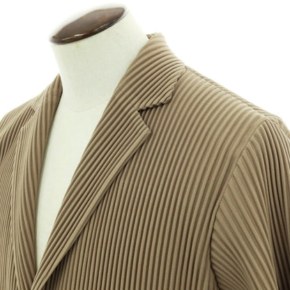 【中古】オム プリッセ イッセイミヤケ HOMME PLISSE ISSEY MIYAKE 2025年秋冬 ポリエステル系 プリーツ 2B カジュアルジャケット カーキ【 表記なし（L位） 】【 状態ランクA 】【 メンズ 】