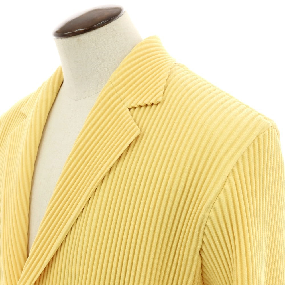 【中古】オム プリッセ イッセイミヤケ HOMME PLISSE ISSEY MIYAKE 2025年秋冬 ポリエステル系 プリーツ 2B カジュアルジャケット イエロー【サイズ表記なし（L位）】【 状態ランクB 】【 メンズ 】[CPD]