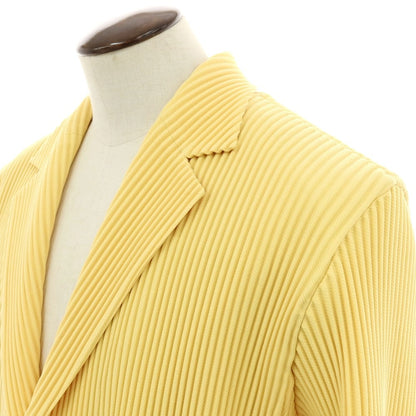 【中古】オム プリッセ イッセイミヤケ HOMME PLISSE ISSEY MIYAKE 2025年秋冬 ポリエステル系 プリーツ 2B カジュアルジャケット イエロー【 表記なし（L位） 】【 状態ランクB 】【 メンズ 】