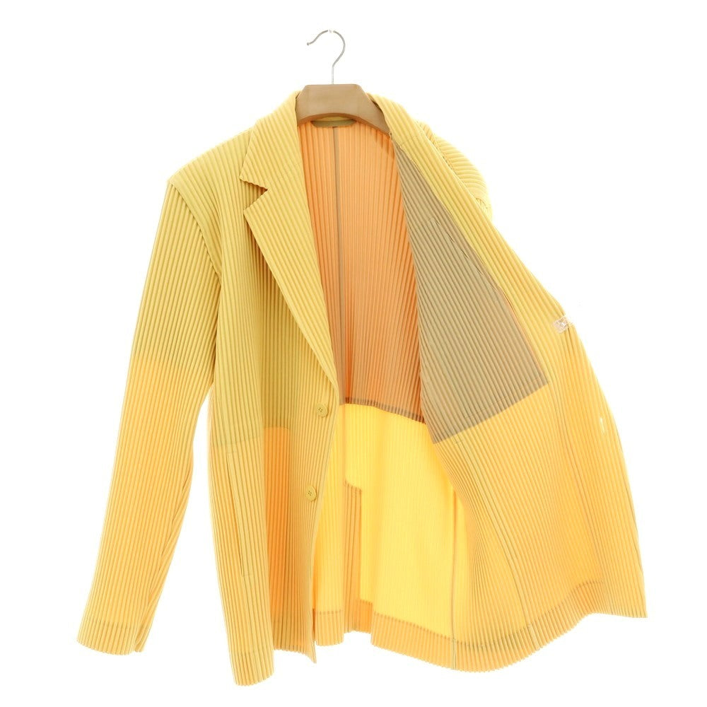 【中古】オム プリッセ イッセイミヤケ HOMME PLISSE ISSEY MIYAKE 2025年秋冬 ポリエステル系 プリーツ 2B カジュアルジャケット イエロー【 表記なし（L位） 】【 状態ランクB 】【 メンズ 】