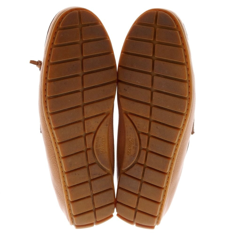 【中古】グッチ GUCCI タッセル ドライビングシューズ ブラウン【 8 】【 状態ランクC 】【 メンズ 】