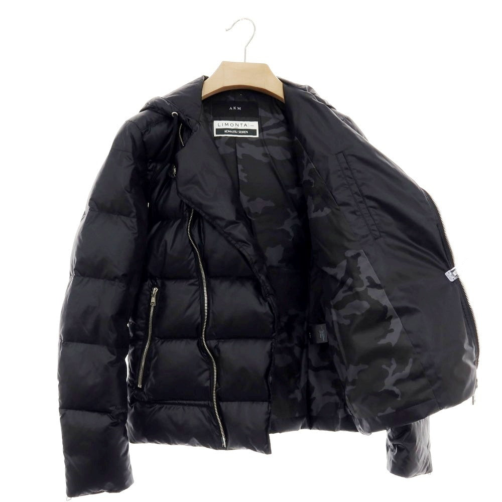 【中古】エーケーエム エイケイエム AKM ナイロン フーデッド ダウンジャケット ブルゾン ブラック【 M 】【 状態ランクB 】【 メンズ 】