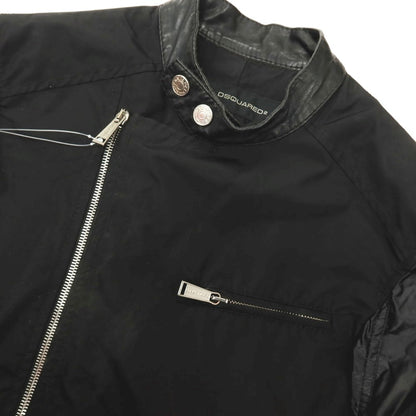 【中古】ディースクエアード DSQUARED2 ナイロンポリエステル ライダースジャケット ブラック【サイズ42】【 状態ランクC 】【 メンズ 】