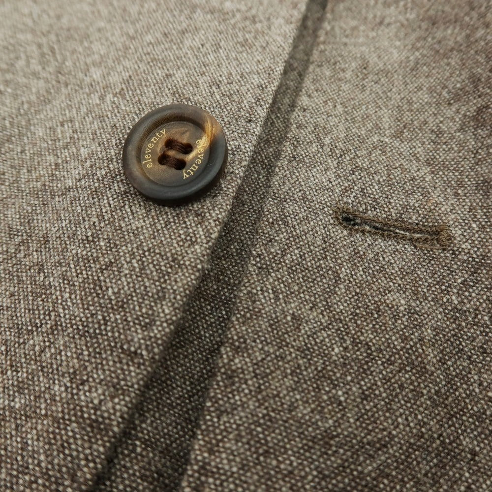 【中古】イレブンティ eleventy ストレッチ ウールナイロン 2B テーラードジャケット アッシュブラウン系【 44 】【 状態ランクD 】【 メンズ 】