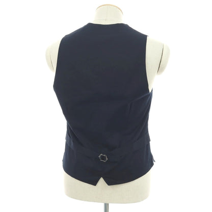 【中古】ラルディーニ LARDINI ウールリネン ハウンドトゥース カジュアル系ジレ ベスト ネイビーxホワイト【 44 】【 状態ランクB 】【 メンズ 】