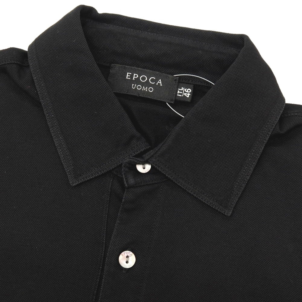 【中古】エポカウォモ EPOCA UOMO 鹿の子調コットン 半袖ポロシャツ ブラック【 サイズ46 】【 状態ランクB 】【 メンズ 】 [BPD]