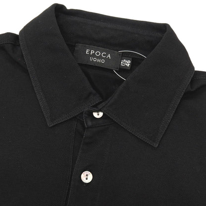 【中古】エポカウォモ EPOCA UOMO 鹿の子調コットン 半袖ポロシャツ ブラック【サイズ46】【 状態ランクB 】【 メンズ 】