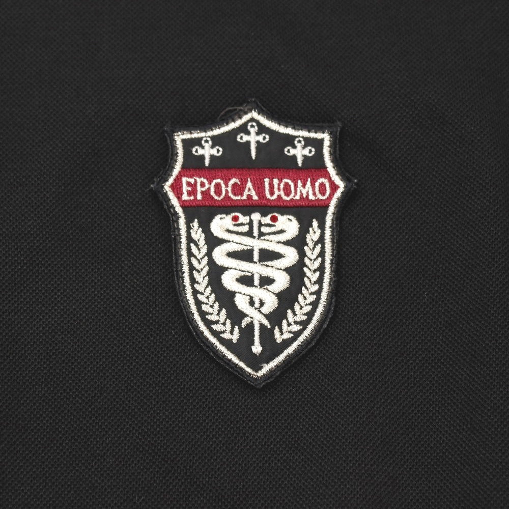 【中古】エポカウォモ EPOCA UOMO 鹿の子調コットン 半袖ポロシャツ ブラック【サイズ46】【 状態ランクB 】【 メンズ 】