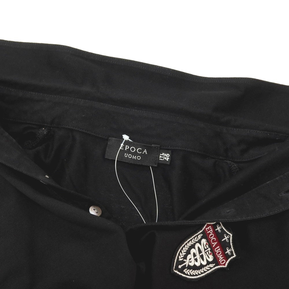【中古】エポカウォモ EPOCA UOMO 鹿の子調コットン 半袖ポロシャツ ブラック【 サイズ46 】【 状態ランクB 】【 メンズ 】 [BPD]
