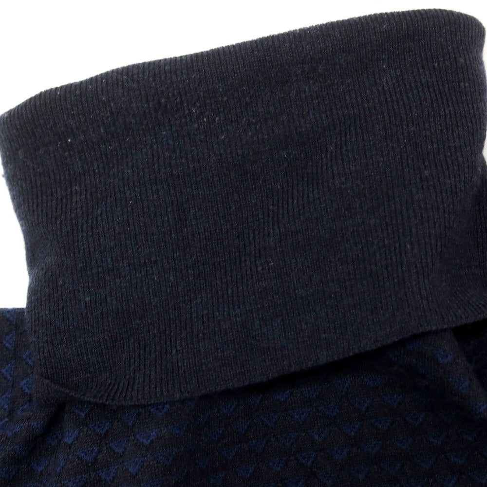 【中古】ザノーネ ZANONE ウールナイロン タートルネック プルオーバーニット ネイビー【 46 】【 状態ランクC 】【 メンズ 】