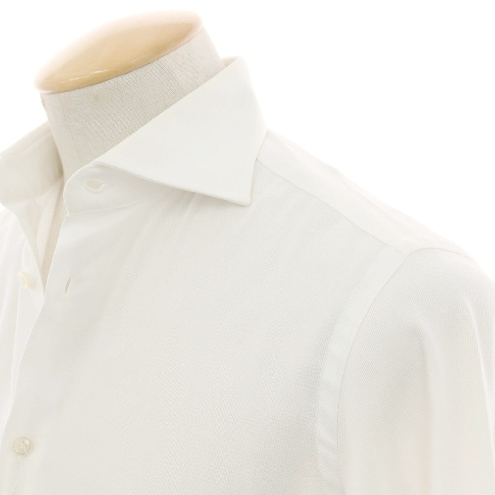 【中古】ボリエッロ BORRIELLO コットン ワイドカラー ドレスシャツ ホワイト【 37 】【 状態ランクC 】【 メンズ 】