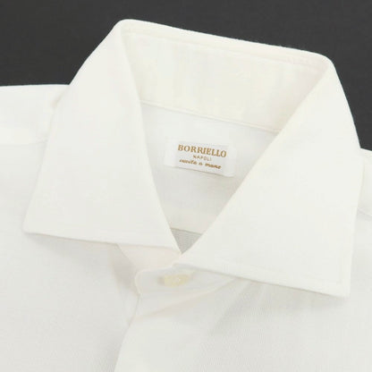 【中古】ボリエッロ BORRIELLO コットン ワイドカラー ドレスシャツ ホワイト【 37 】【 状態ランクC 】【 メンズ 】