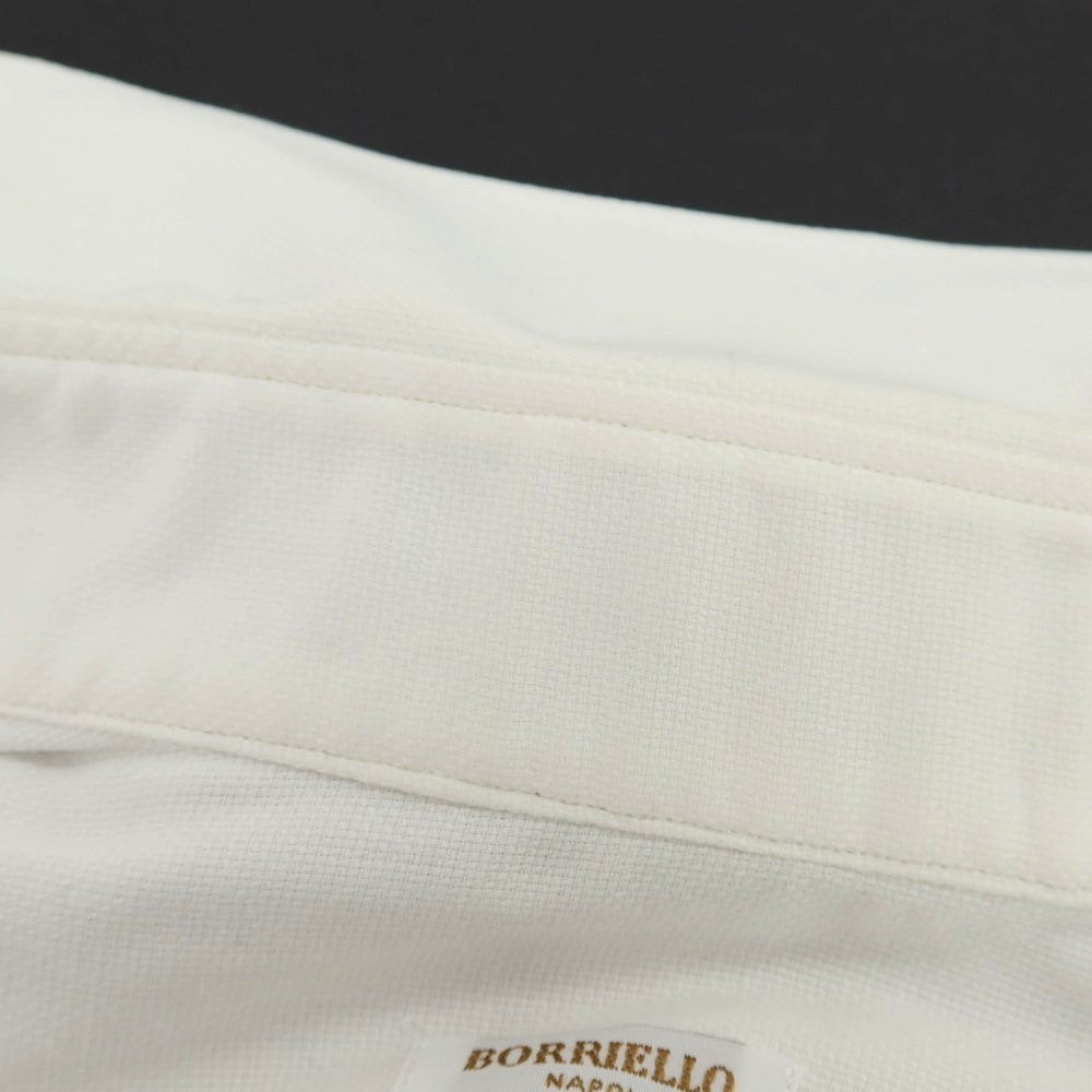 【中古】ボリエッロ BORRIELLO コットン ワイドカラー ドレスシャツ ホワイト【 37 】【 状態ランクC 】【 メンズ 】