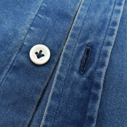 【中古】ジャンネット giannetto コットン ダンガリー バンドカラー カジュアルシャツ ブルー【 XS 】【 状態ランクC 】【 メンズ 】