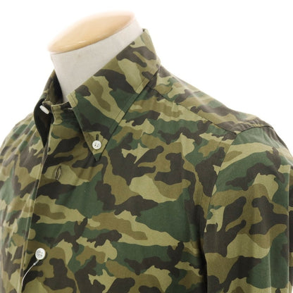 【中古】エリコフォルミコラ ERRICO FORMICOLA コットン カモフラ ボタンダウン カジュアルシャツ グリーン系【 37 】【 状態ランクC 】【 メンズ 】