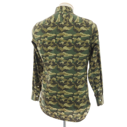 【中古】エリコフォルミコラ ERRICO FORMICOLA コットン カモフラ ボタンダウン カジュアルシャツ グリーン系【 37 】【 状態ランクC 】【 メンズ 】