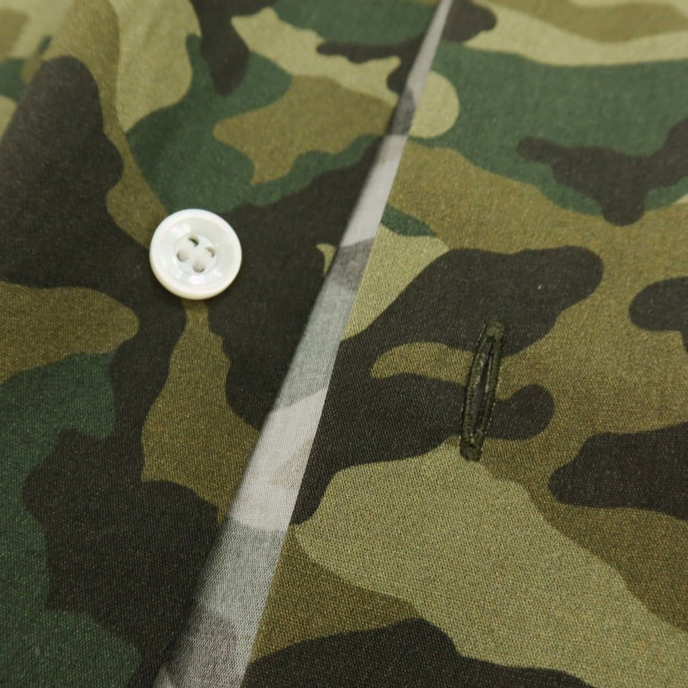 【中古】エリコフォルミコラ ERRICO FORMICOLA コットン カモフラ ボタンダウン カジュアルシャツ グリーン系【 37 】【 状態ランクC 】【 メンズ 】