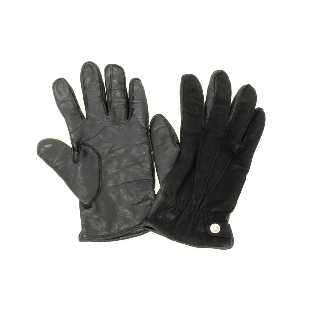 【中古】ジリオ フィオレンティーノ GIGLIO FIORENTINO レザー×ウール 手袋 ブラック【 8 1/2 】【 状態ランクC 】【 メンズ 】
