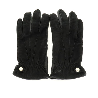 【中古】ジリオ フィオレンティーノ GIGLIO FIORENTINO レザー×ウール 手袋 ブラック【 8 1/2 】【 状態ランクC 】【 メンズ 】