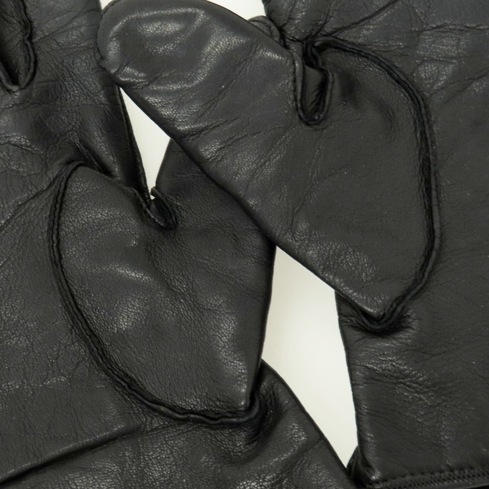 【中古】ジリオ フィオレンティーノ GIGLIO FIORENTINO レザー×ウール 手袋 ブラック【 8 1/2 】【 状態ランクC 】【 メンズ 】