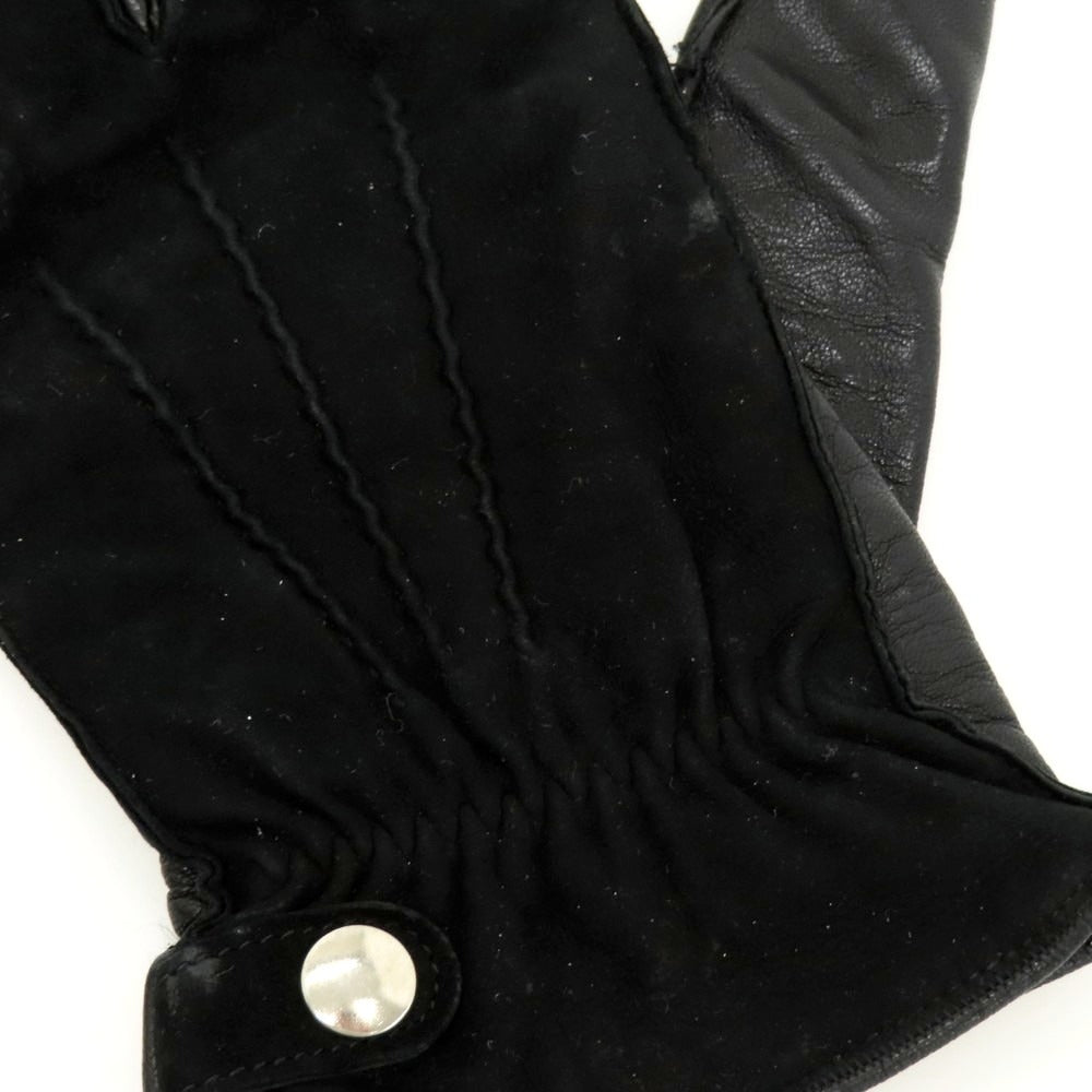 【中古】ジリオ フィオレンティーノ GIGLIO FIORENTINO レザー×ウール 手袋 ブラック【 8 1/2 】【 状態ランクC 】【 メンズ 】