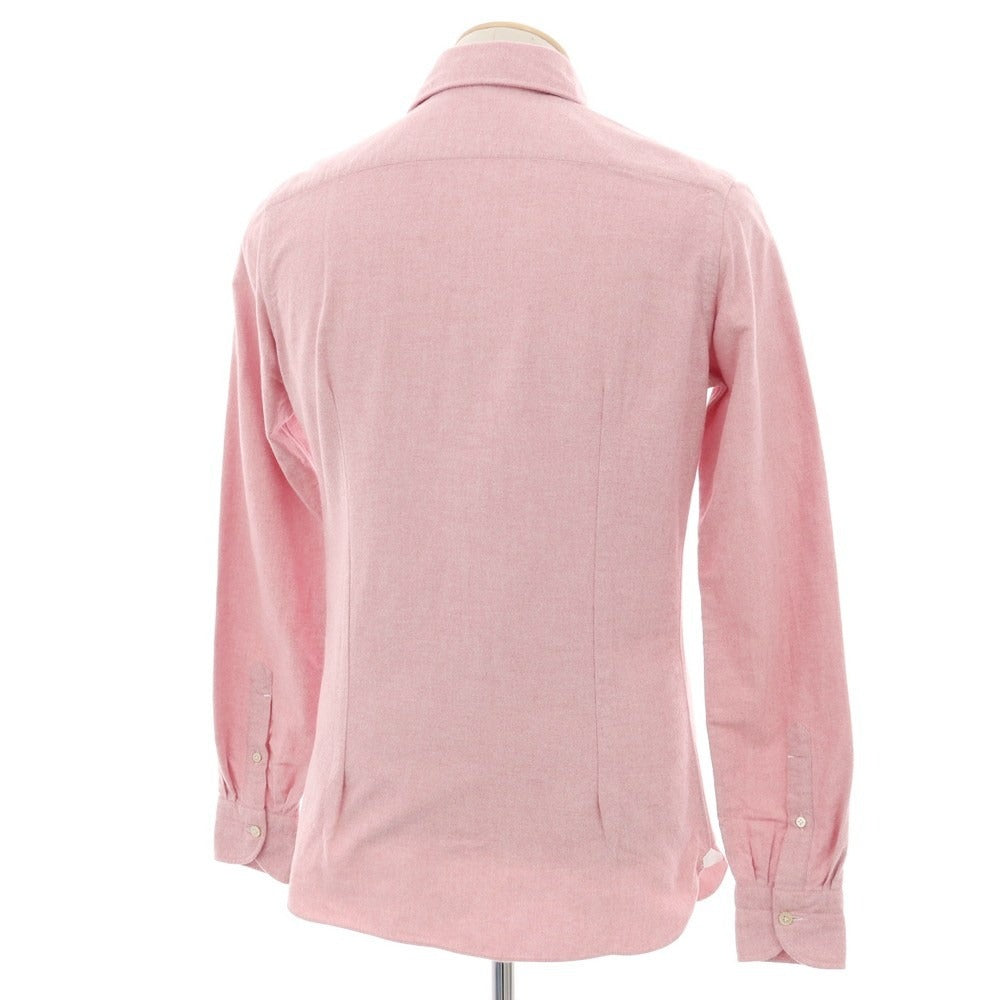 【中古】ルイジ ボレッリ Luigi Borrelli コットン ホリゾンタルカラー カジュアルシャツ ピンク【 S 】【 状態ランクB 】【 メンズ 】