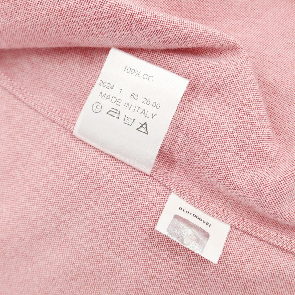 【中古】ルイジ ボレッリ Luigi Borrelli コットン ホリゾンタルカラー カジュアルシャツ ピンク【 S 】【 状態ランクB 】【 メンズ 】