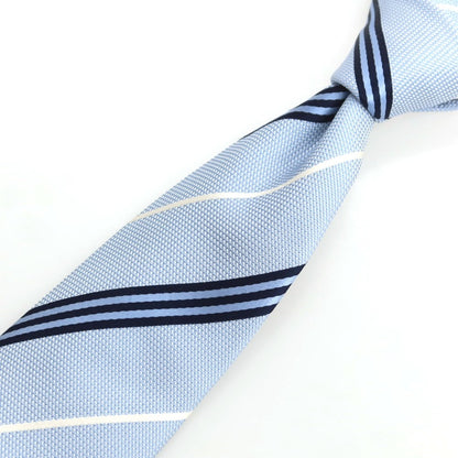 【中古】クリケット CRICKET シルク ストライプ柄ネクタイ ライトブルーxネイビー【 状態ランクB 】【 メンズ 】