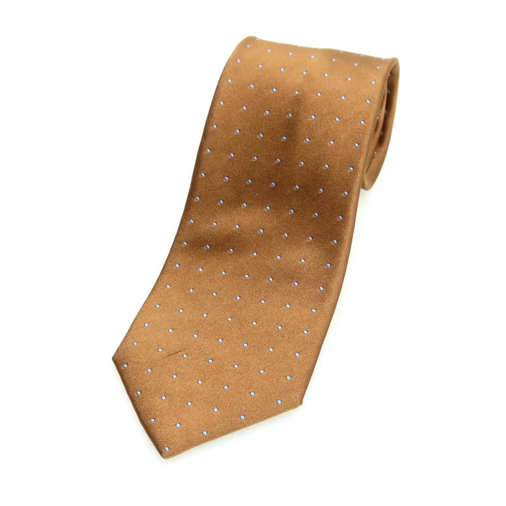 【中古】クリケット CRICKET シルク ドット柄ネクタイ ブラウンxライトブルー【 状態ランクC 】【 メンズ 】