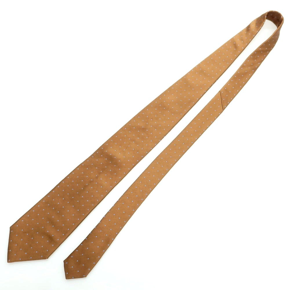 【中古】クリケット CRICKET シルク ドット柄ネクタイ ブラウンxライトブルー【 状態ランクC 】【 メンズ 】