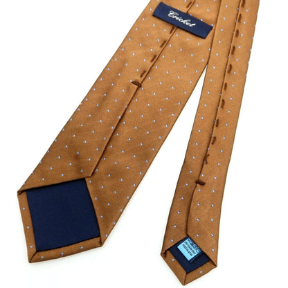 【中古】クリケット CRICKET シルク ドット柄ネクタイ ブラウンxライトブルー【 状態ランクC 】【 メンズ 】