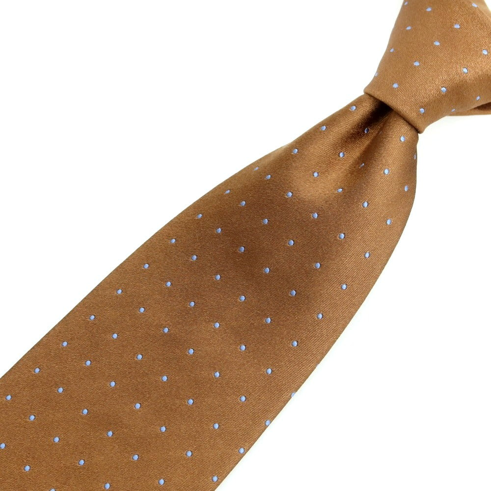 【中古】クリケット CRICKET シルク ドット柄ネクタイ ブラウンxライトブルー【 状態ランクC 】【 メンズ 】