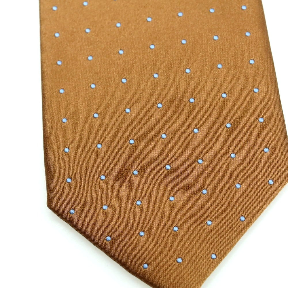 【中古】クリケット CRICKET シルク ドット柄ネクタイ ブラウンxライトブルー【 状態ランクC 】【 メンズ 】