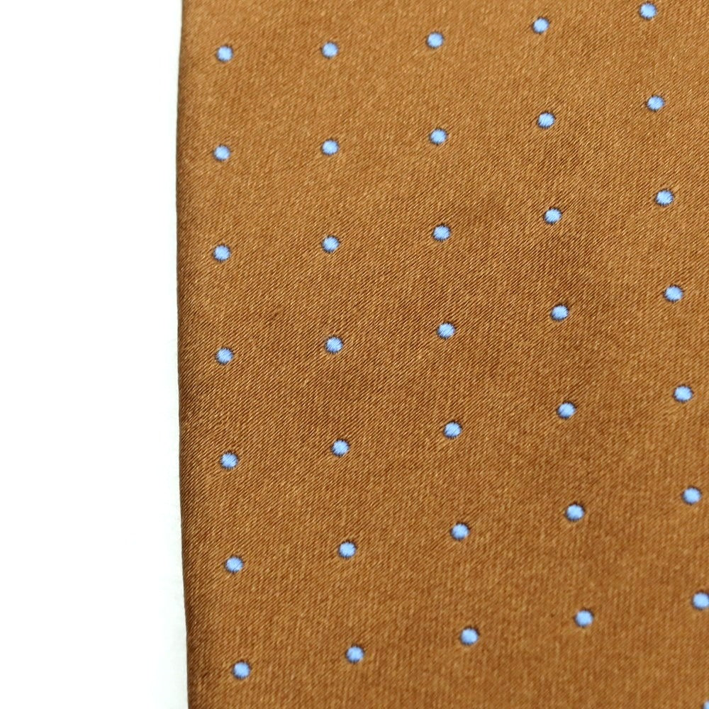 【中古】クリケット CRICKET シルク ドット柄ネクタイ ブラウンxライトブルー【 状態ランクC 】【 メンズ 】 [APD]
