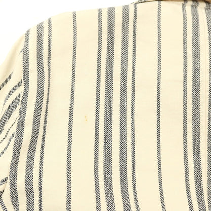 【中古】ラルディーニ LARDINI コットンリネン ストライプ 3B カジュアルジャケット アイボリーxネイビー【サイズ44】【 状態ランクB 】【 メンズ 】