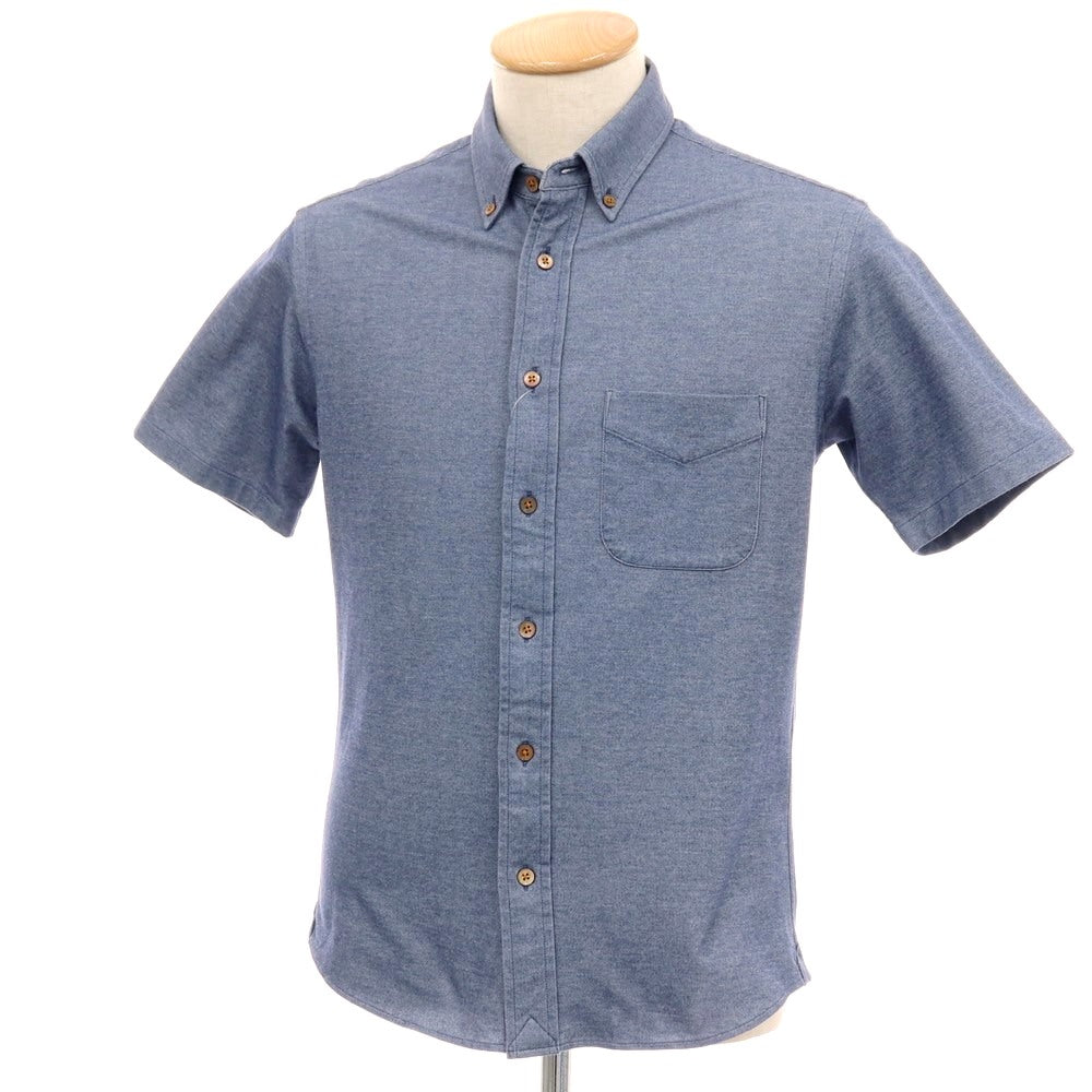【中古】ビューティアンドユースユナイテッドアローズ BEAUTY&amp;YOUTH UNITED ARROWS コットンポリエステルポリウレタン ジャージー ボタンダウン 半袖シャツ ネイビー【サイズS】【 状態ランクB 】【 メンズ 】[DPD]