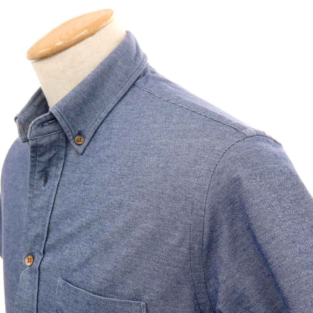 【中古】ビューティアンドユースユナイテッドアローズ BEAUTY&amp;YOUTH UNITED ARROWS コットンポリエステルポリウレタン ジャージー ボタンダウン 半袖シャツ ネイビー【サイズS】【 状態ランクB 】【 メンズ 】[DPD]