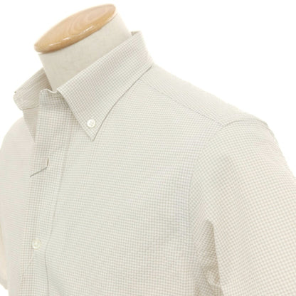 【中古】【未使用】ア デイ イン ザ ライフ ユナイテッドアローズ a day in the life united arrows ポリエステル シアサッカー ギンガムチェック ボタンダウン 半袖シャツ ライトグレーxホワイト【サイズS】【 状態ランクS 】【 メンズ 】