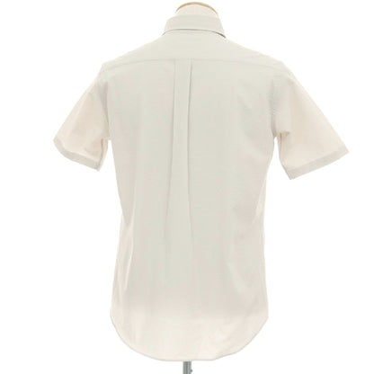 【中古】【未使用】ア デイ イン ザ ライフ ユナイテッドアローズ a day in the life united arrows ポリエステル シアサッカー ギンガムチェック ボタンダウン 半袖シャツ ライトグレーxホワイト【サイズS】【 状態ランクS 】【 メンズ 】