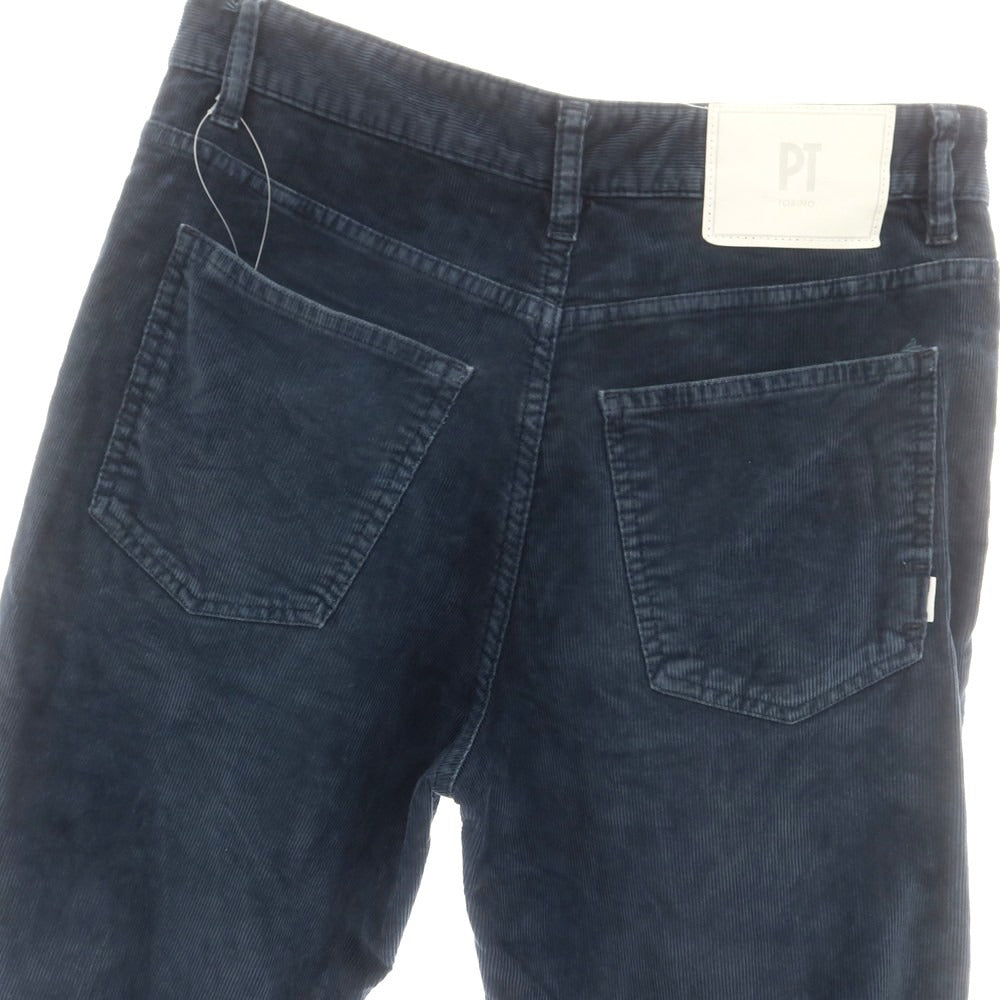 【中古】ピーティートリノ デニム PT TORINO DENIM BAND ストレッチ コットン 細畝 コーデュロイパンツ ネイビー【 30 】【 状態ランクC 】【 メンズ 】