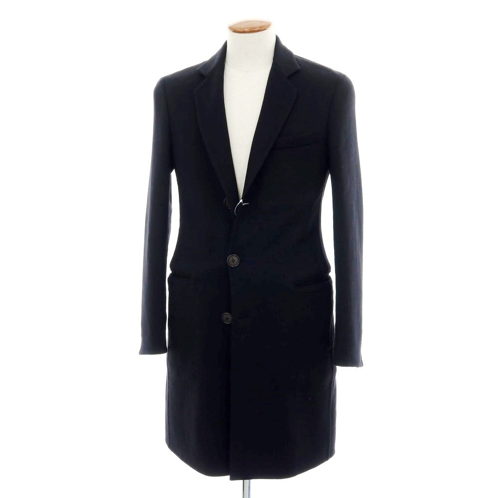 【中古】ジョルジオアルマーニ GIORGIO ARMANI カシミヤ チェスターフィールドコート ブラック【 サイズ46 】【 状態ランクB 】【 メンズ 】 [APD]