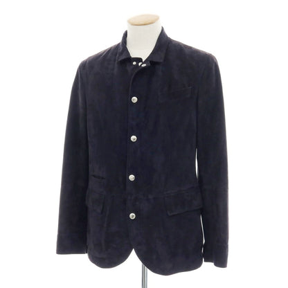 【中古】ブルネロクチネリ Brunello Cucinelli スエード レザーブルゾン ネイビー【 XS 】【 状態ランクD 】【 メンズ 】