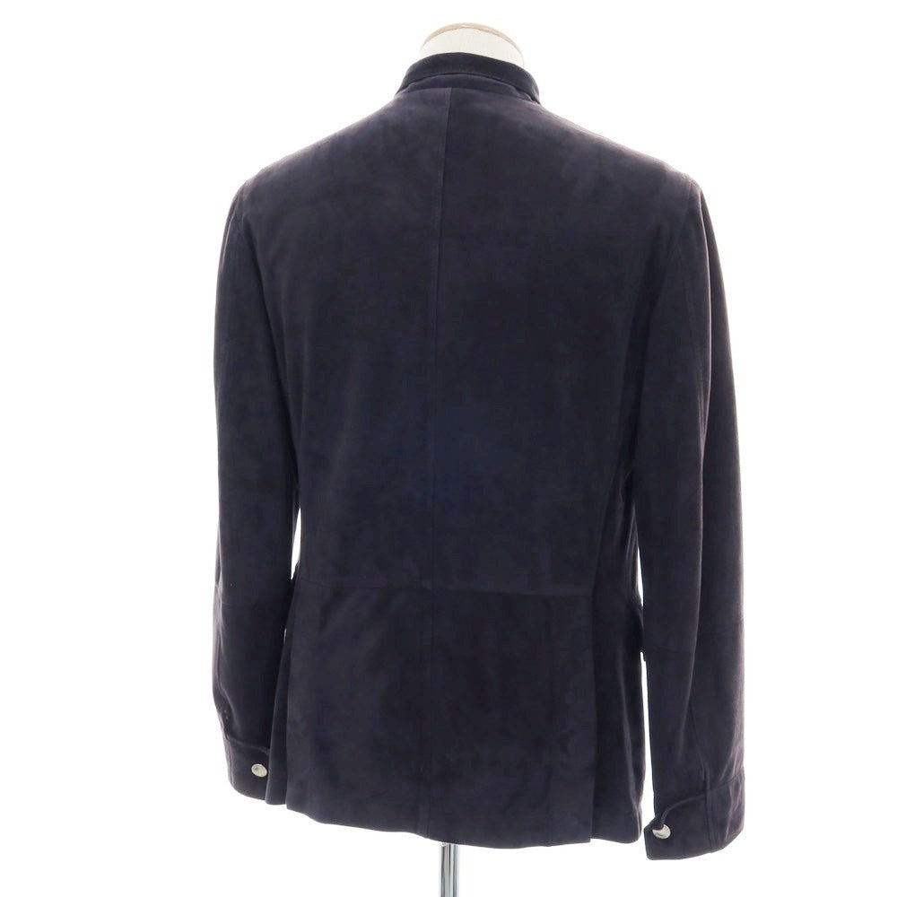 【中古】ブルネロクチネリ Brunello Cucinelli スエード レザーブルゾン ネイビー【 XS 】【 状態ランクD 】【 メンズ 】