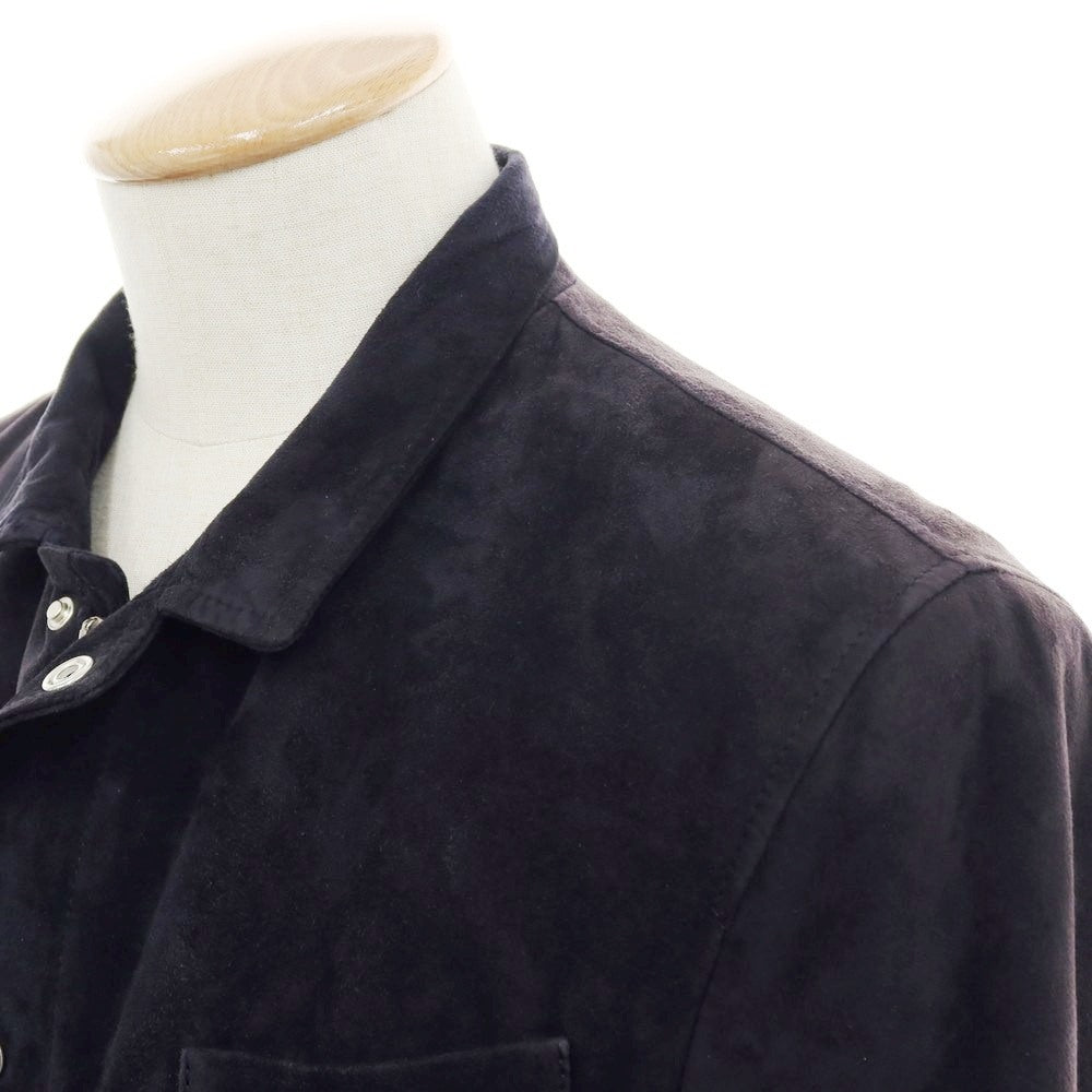 【中古】ブルネロクチネリ Brunello Cucinelli スエード レザーブルゾン ネイビー【 XS 】【 状態ランクD 】【 メンズ 】