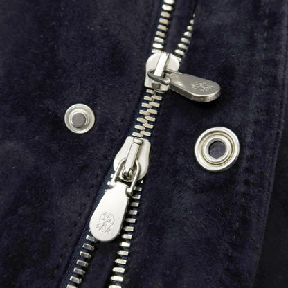 【中古】ブルネロクチネリ Brunello Cucinelli スエード レザーブルゾン ネイビー【 XS 】【 状態ランクD 】【 メンズ 】