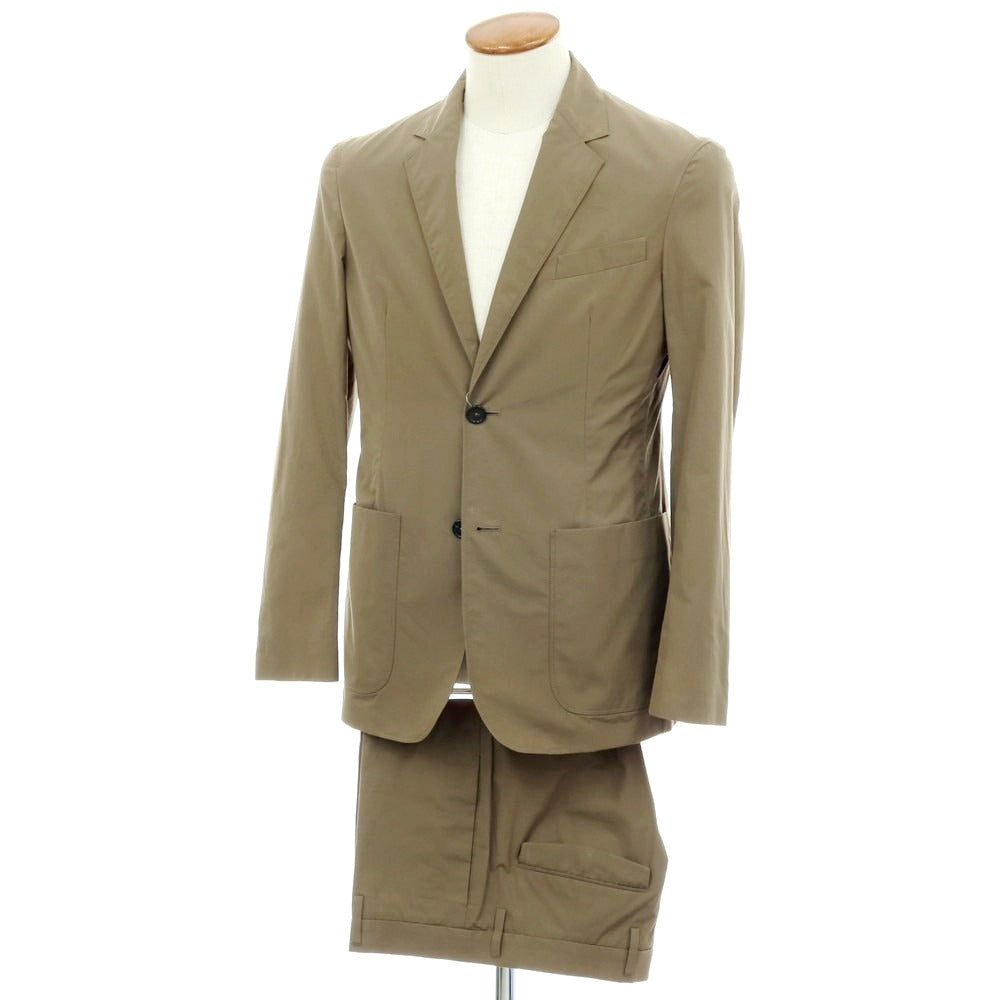 【中古】ジルサンダー JIL SANDER コットン 2つボタンスーツ セットアップ カーキ【 サイズ46/46 】【 状態ランクD 】【 メンズ 】 [BPD]